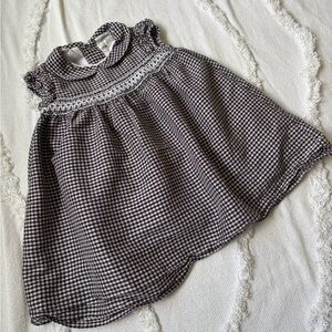 Pottery Barn Kids Vintage Silk and Cotton Gingham Baby Dress